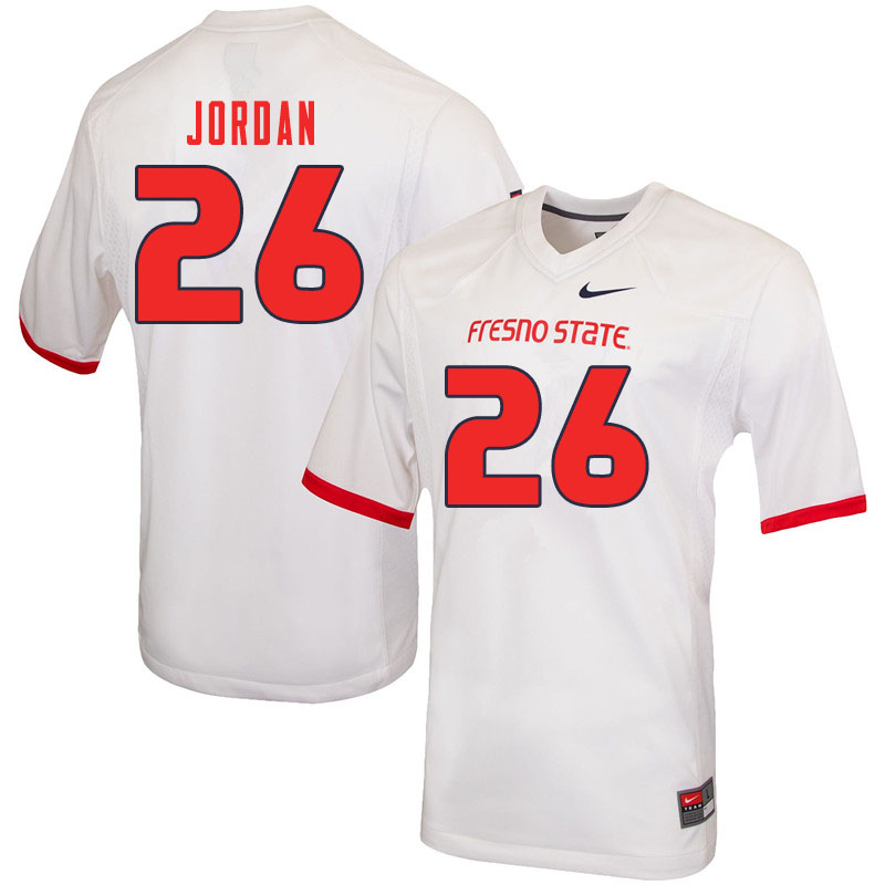 Men #26 Randy Jordan Fresno State Bulldogs College Football Jerseys Sale-White